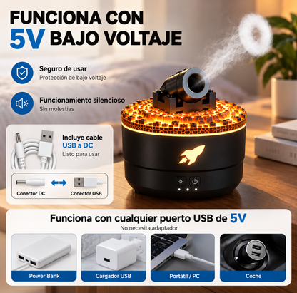 Difusor relajante con aros de humo aromáticos